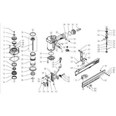 Пистолет каркасный для скоб 21-50мм Prebena 4C-L50