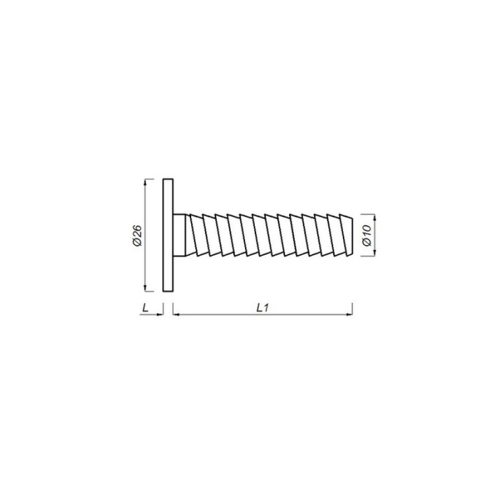 Шкант пластиковый TW0089.01, М10 2.5/45