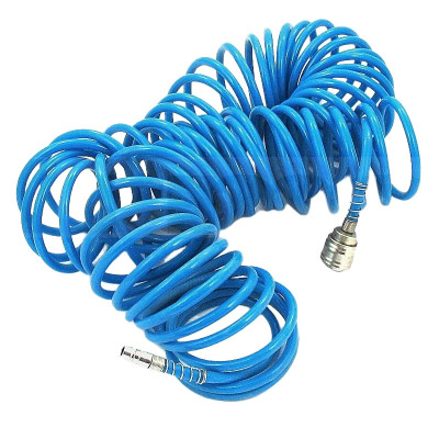 Шланг спиральный, воздушный 8/6мм*10м с быстросъёмным соединением