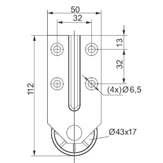 Ролик H=40 мм AR 168-1 (100 шт мин)