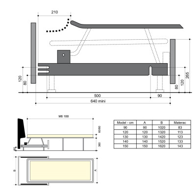 Механизм раскл. MIXOTOILE 90 см без матраца